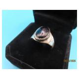 Pawn Sterling Onyx sz9.5 Ring 6.2g