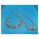(2) Costume 50s BOGOFF~KRAMER Necklaces RhineStone