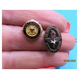 (2) GoldFilled Miliary Tie Pins USAF 3.6g