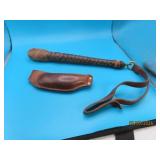 (2) vintage WhoopAss Leather 9'Baton & HandBag
