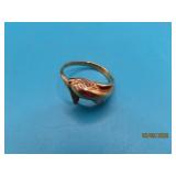 14kt Yellow Gold DOLPHIN sz9.5 Ring 4.2g