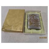 unused c1960s MEMORY Lighter Gold Embossed Nam'