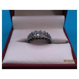 Pretty Sterling CZ sz7.75 Ring 5g