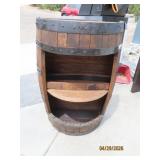 Custom Wooden HalfBarrel Acccent Cabinet