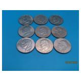 (9) asst loose Eisenhower US $1 Coins