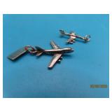 (2) Sterling Silver AIRPLANE Charms~Pendants