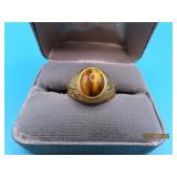 Mens TigerEye sz11 GoldFilled Ring 7g
