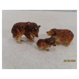 3pc Miniature Brown Bear BoneChina 1'~1.5' SET