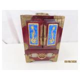 Inlaid vtg Chinese Wooden 9.5" Jewelry~Stash Box