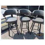 Set (3) Leather Gry/Blk AMISCO 31' Barstools $1500