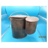 (2) Rare Antique Metal Milk 'BILLY' Cream Cans Mkd