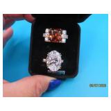 (2) Sterling LargeStone sz7 Rings 18g