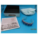 Sterling 5stone Lapis SouthWest sgd 2.5' Bracelet