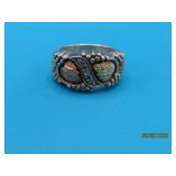 Black Hills Sterling w/12kt Gold sz8 Ring 7.2g