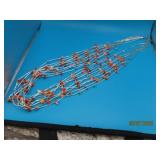 Liquid Silver 28' 10strand Turq/Oyster Necklace