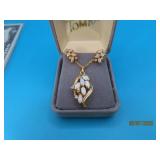 2pc Fashion Opal Necklace & Earring Set