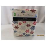 New QUEEN 4pc Flannel Sheet Set MAINSTAYS SnowFlke