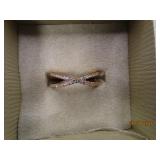18ktGold OVER Sterling sz8 2band CZ Ring