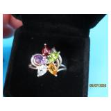 6gem sz10 Sterling Silver Ring 4g