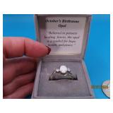Sterling & Opal sz7 Pretty Ring boxed 3g