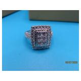 JUDITH RIPKA Sterling CZ Cluster sz8 Ring boxed