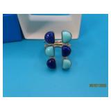JAY KING Sterling Turqoise&Lapis sz9 Ring 12g