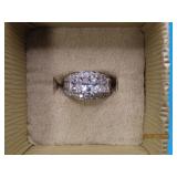 Sterling CZ HeavySetting sz8 Ring 7g