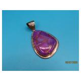 Sterling & Purple Copper Turqoise sgd 2' Pendant