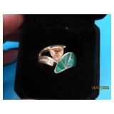 Sterling MultiStone Inlay sz7.75 Ring 5.8g