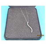 14kt White Gold 17'thin Necklace + Pendant 2.1g