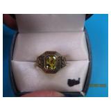 10kt Gold Class sz5 Ring GreenStone 1974 EAST 5.7g