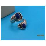 Pawn Sterling 2lapis sz6 openfront Ring BEARmarked