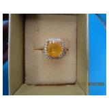 18kt Gold OVER Sterling Mex Fire Opal sz6.75 Ring