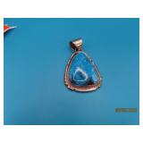 Pawn Sterling Turq BILL MEX Navajo 2' Turq Pendant