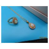 2pc JAY KING 18ktOVERSter 7Ring + Necklace FIRE RG