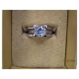 2pc Sterling CenterSet CZ sz8 Stunning Ring 9.5g