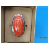 large Sterling SouthWest sz8 Ring OysterShell 14g