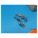 Sterling Turqoise Twisting 2' Earrings 14g
