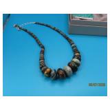 JAY KING vtg Turqoise OvalBead 18'ish Necklace grd