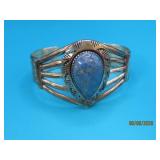 Pawn Sterling PIASO signed 2.25' Bracelet BlueStne