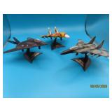 (3) Diecast Fighter Planes MIG29 SU37 F117A