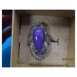SouthWest Sterling PurpleStone sz9 Ring 12g