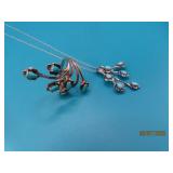 2pc Sterling Turquoise LeafBranch 8 Ring +Necklace
