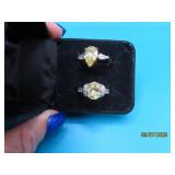 (2) sz7 Sterling & YellowStone CZ Rings 9.5g