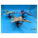 (3) Diecast Airplanes F-16 F-17 F-18 4'ish