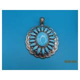 sgd Sterling BlueKingman Turquoise 2.75' Pendant