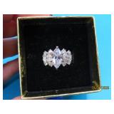 Sterling sz7 LargeCZStone Ring 5g