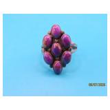 Sterling Purple 7stone sz8  Ring 4g