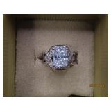 Sterling BELLA LUCE WhiteCZ sz8 Ring 7.8g
