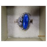 Pawn Sterling BlueStone Feather sgd 8 Ring